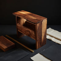 Solid Wood Sofa Arm Table Mid Century Solid Side Home, view 4