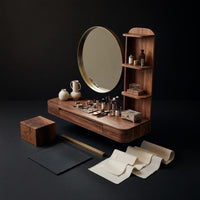Solid Wood Dressing Table Rustic Vanity Desk Bedroom Room Personal Makeup, view 4