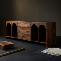 Solid Wood Sideboard With Arched Compartments Living Room, view 4