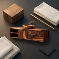 Solid Wood Bathroom Vanity Mid Century Floating Luxury, view 4