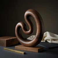 Solid Wood Sculpture Wall Art Farmhouse Large Twisted Spiral Floor Contemporary, view 4