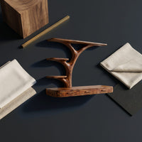 Organic Floating Desk With Branch Shaped Open Shelves For Workspace, view 4