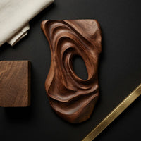Nested Ovals in a Carved Walnut Wall Sculpture, view 4 — view 4