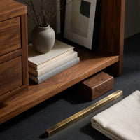Slab-Sided Three-Drawer Console Table in Solid Walnut, view 4