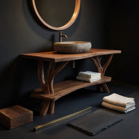 Solid Wood Live Edge Vanity Luxury Bathroom Space, view 4