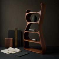 Solid Wood Standing Shelf Elegant Natural Entryway Display, view 4