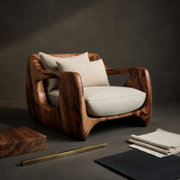 Solid Wood Chair Farmhouse Accent Living Room, view 4