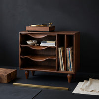 Solid Wood Record Player Stand Minimalist Audio Console Entertainment Interior Area, view 4