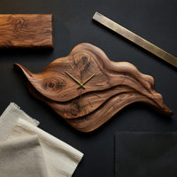 Solid Wood Clock Artistic Sculptural Modern Home Office, view 4