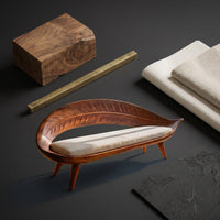 Modern Woven Leaf Shape Bench For Garden Interior Space, view 4