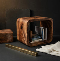 Solid Wood Nightstand Scandinavian Bedroom, view 4