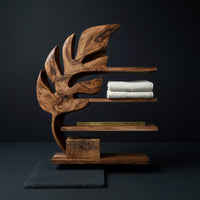 Solid Wood Corner Wall Bathroom Shelf Leaf, view 4