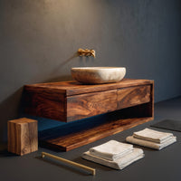 Solid Wood Bathroom Vanity Wall Mounted, view 4