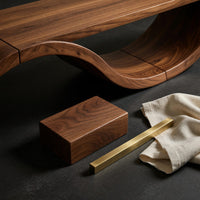 Ribbonwave Walnut TV Console with Open Display Shelf, view 4