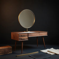 Solid Wood Dressing Table Mid Century Modern Vanity Desk With Drawers, view 4