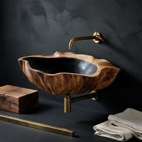 Solid Wood Sink Vanity Wall Mounted Bathroom Sleek Bathroom, view 4