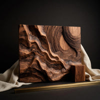 River and Sun in One Walnut Slab, Carved Wall Art, view 4 — view 4
