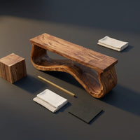 Modern Seating Bench Organic Curved Design For Entryway, view 4