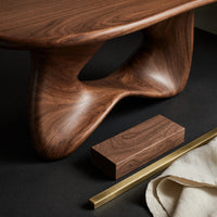 Sculpted Figure-Eight Coffee Table in Solid Hardwood, view 4