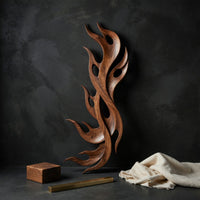 Rising Plume Walnut Wall Sculpture with Layered Tips, view 4 — view 4