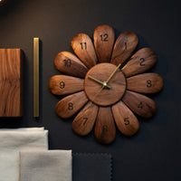 Solid Wood Clock Handcrafted Wall Modern Living Room, view 4