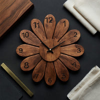 Solid Wood Clock Artisan Wall Contemporary Living Space, view 4