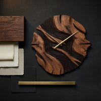 Solid Wood Clock Sculptural Wall Living Room, view 4