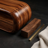 Capsule-Shaped TV Console for a Quiet Media Room, view 4
