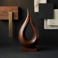 Solid Wood Sculpture Wall Art Handcrafted Solid Abstract Decor Contemporary Interiors, view 4