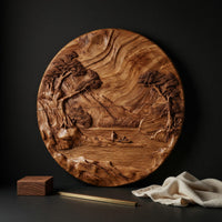 Stillwater Rondel Carved Lake Scene Wall Sculpture, view 4 — view 4