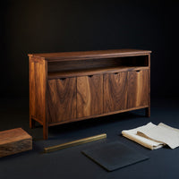 Solid Wood Sideboard With Open Upper Shelf Home, view 4