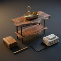 Solid Wood Bathroom Vanity Rustic Functional, view 4