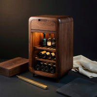 Solid Wood Bar Cabinet Wine With Shelves Drawer Area, view 4
