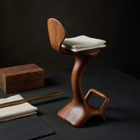 Solid Wood Bar Stool Sculptural Organic Kitchen Interiors, view 4
