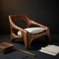 Solid Wood Chair Sculptural Outdoor Porch, view 4