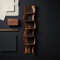 Solid Wood Wall Mounted Shelf Minimalist Bathroom Space Saving, view 4