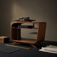 Solid Wood Record Player Stand Mid Century Lounge Corner Space, view 4