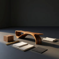 Architectural Bench Sculpted For Modern Hallway Decor, view 4