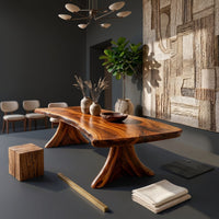 Scandinavian Natural Edge Dining Table For Casual Dining Space, view 4