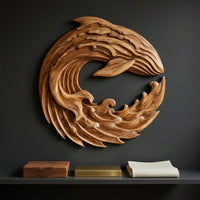 Curled Swell Wave Wall Sculpture in Solid Walnut, view 4 — view 4