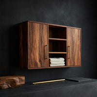 Solid Wood Bathroom Cabinet Wave Front Luxury, view 4