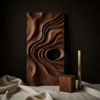 Deepcurrent Walnut Wall Art in Two Carved Panels, view 4 — view 4