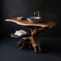 Solid Wood Live Edge Vanity Farmhouse Bathroom Rustic Solid Bathroom, view 4