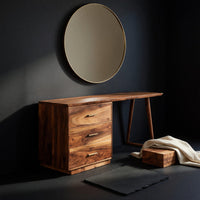 Solid Wood Dressing Table Makeup Vanity Desk Studio Apartment Beauty Space, view 4