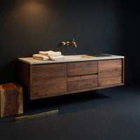 Solid Wood Bathroom Vanity Wall Mounted Spa, view 4