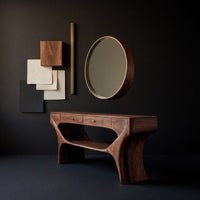 Solid Wood Dressing Table Artistic Handmade Vanity With Drawers Bedroom, view 4