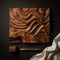 Mother and Child Carved Hardwood Wall Relief Panel, view 4 — view 4