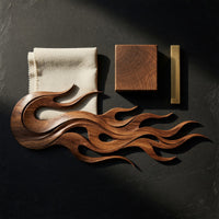 Driftfire Layered Wall Relief in Solid Walnut, view 4 — view 4