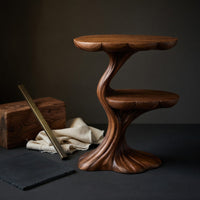 Solid Wood Nightstand Handcrafted Organic Branch Design Bedroom, view 4