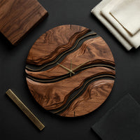 Solid Wood Clock Minimalist Artistic Wall Living Room, view 4
